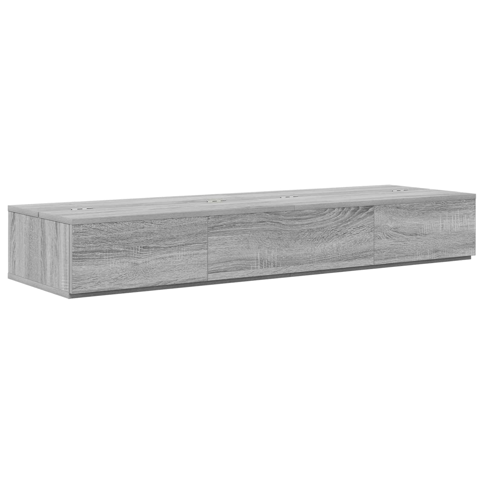 vidaXL Studio Desk Grey Sonoma 152 x 40 x 19.5 cm Engineered Wood 2