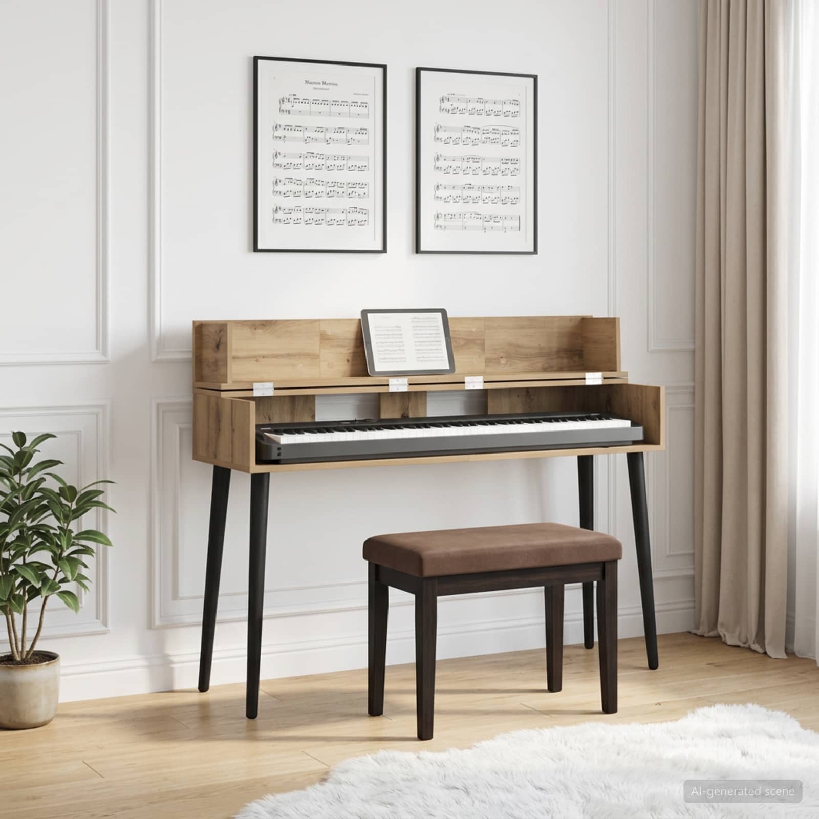 vidaXL Studio Desk Artisan Oak 152 x 40 x 19.5 cm Engineered Wood 1