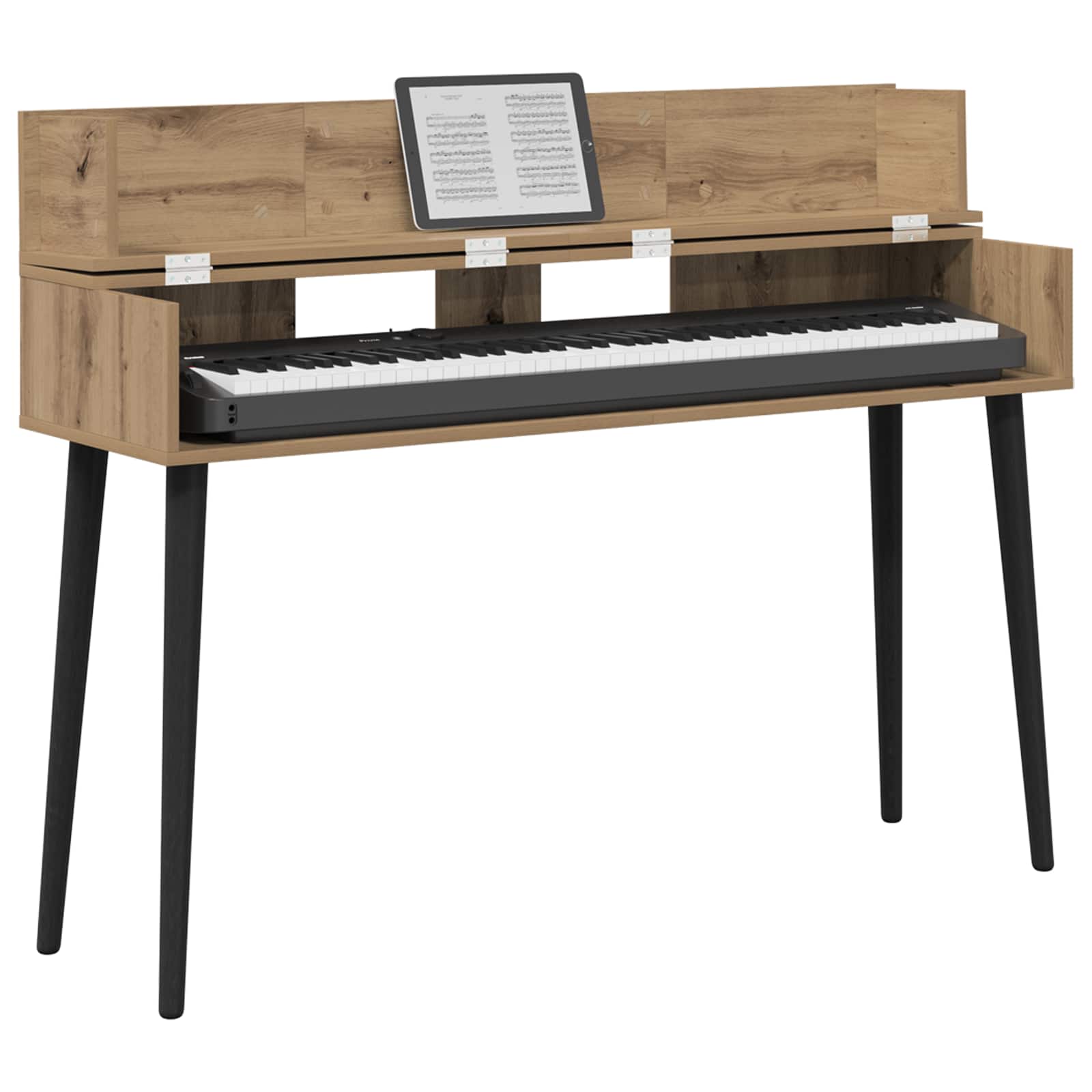 vidaXL Studio Desk Artisan Oak 152 x 40 x 19.5 cm Engineered Wood 3