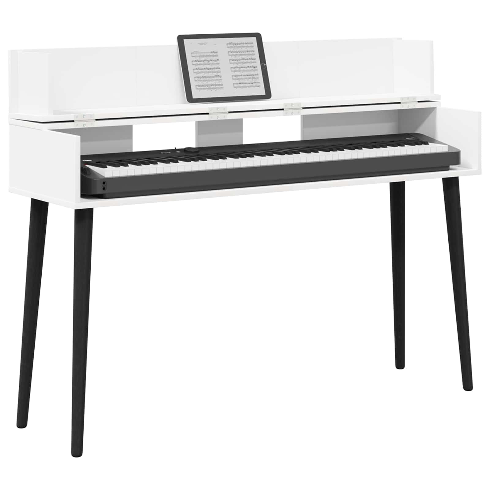 vidaXL Studio Desk White 130 x 40 x 19.5 cm Engineered Wood 3