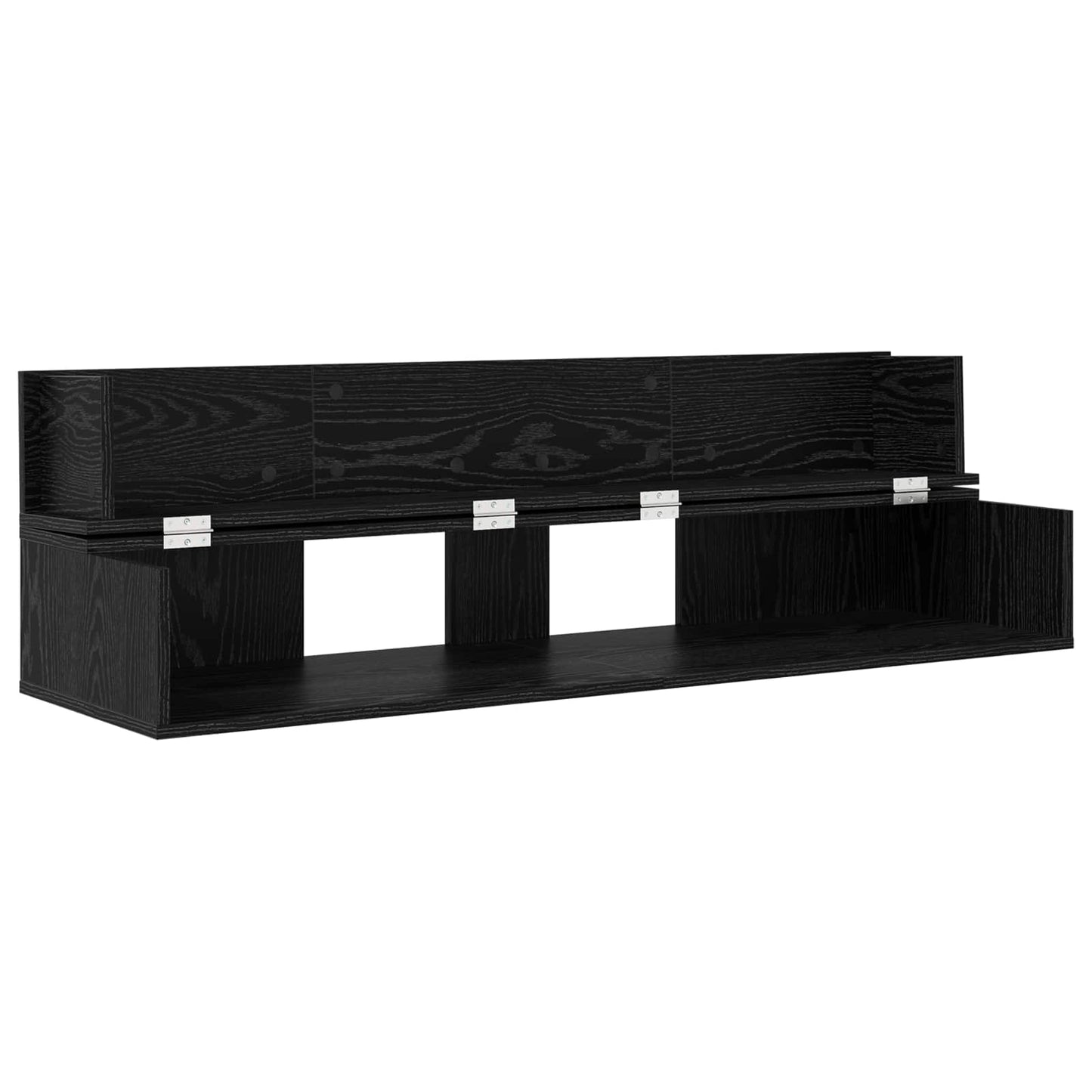 vidaXL Studio Desk Black Oak 130 x 40 x 19.5 cm Engineered Wood 4