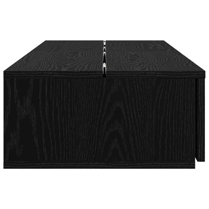 vidaXL Studio Desk Black Oak 130 x 40 x 19.5 cm Engineered Wood 6
