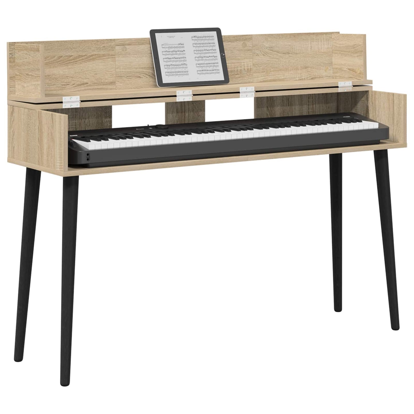 vidaXL Studio Desk Sonoma Oak 130 x 40 x 19.5 cm Engineered Wood 3