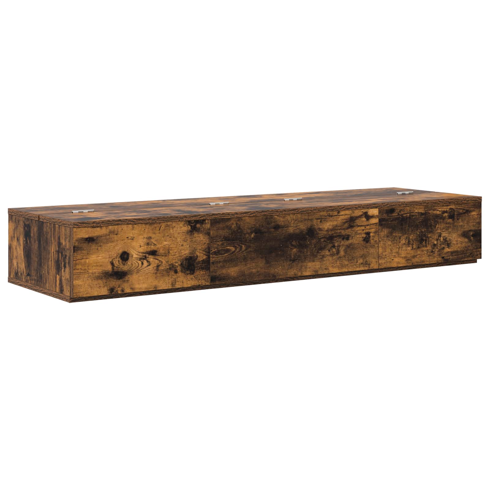 vidaXL Studio Desk Smoked Oak 130 x 40 x 19.5 cm Engineered Wood 2