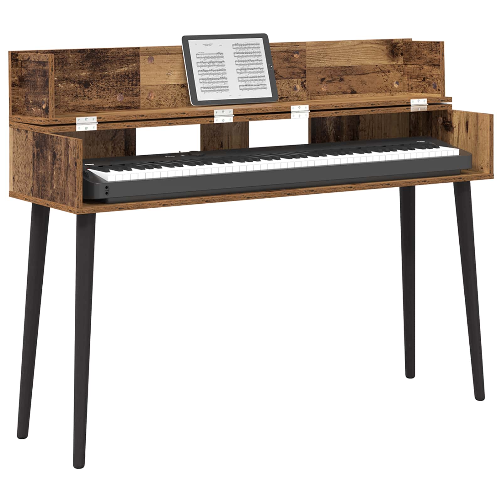 vidaXL Studio Desk Oak Wood 130 x 40 x 19.5 cm Engineered Wood 3