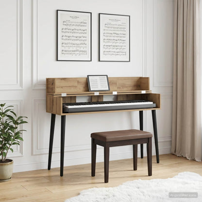 vidaXL Studio Desk Artisan Oak 130 x 40 x 19.5 cm Engineered Wood 1