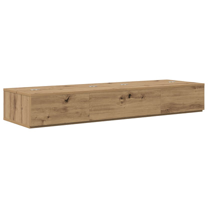 vidaXL Studio Desk Artisan Oak 130 x 40 x 19.5 cm Engineered Wood 2
