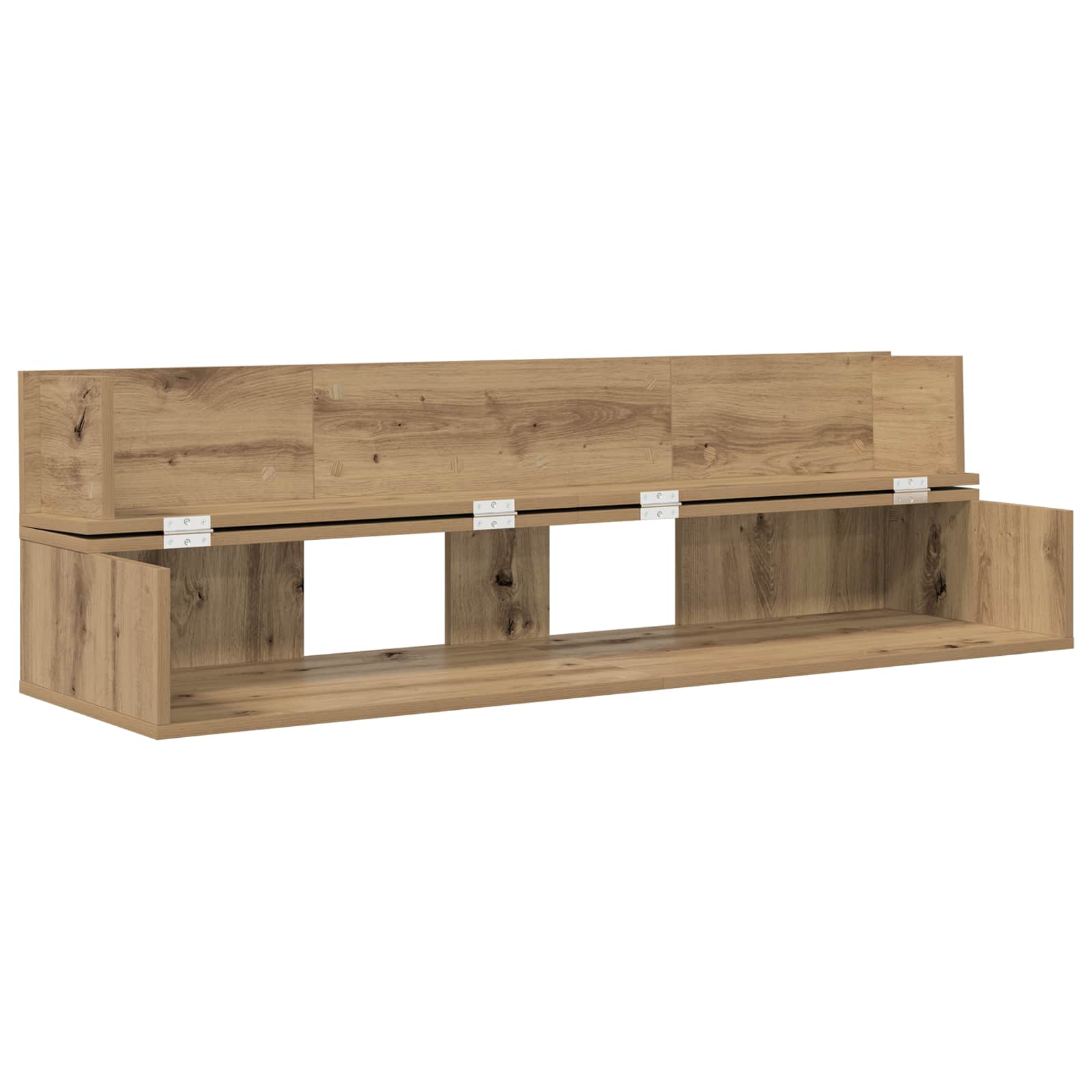 vidaXL Studio Desk Artisan Oak 130 x 40 x 19.5 cm Engineered Wood 4