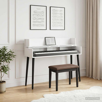 vidaXL Studio Desk White 110 x 40 x 19.5 cm Engineered Wood 1