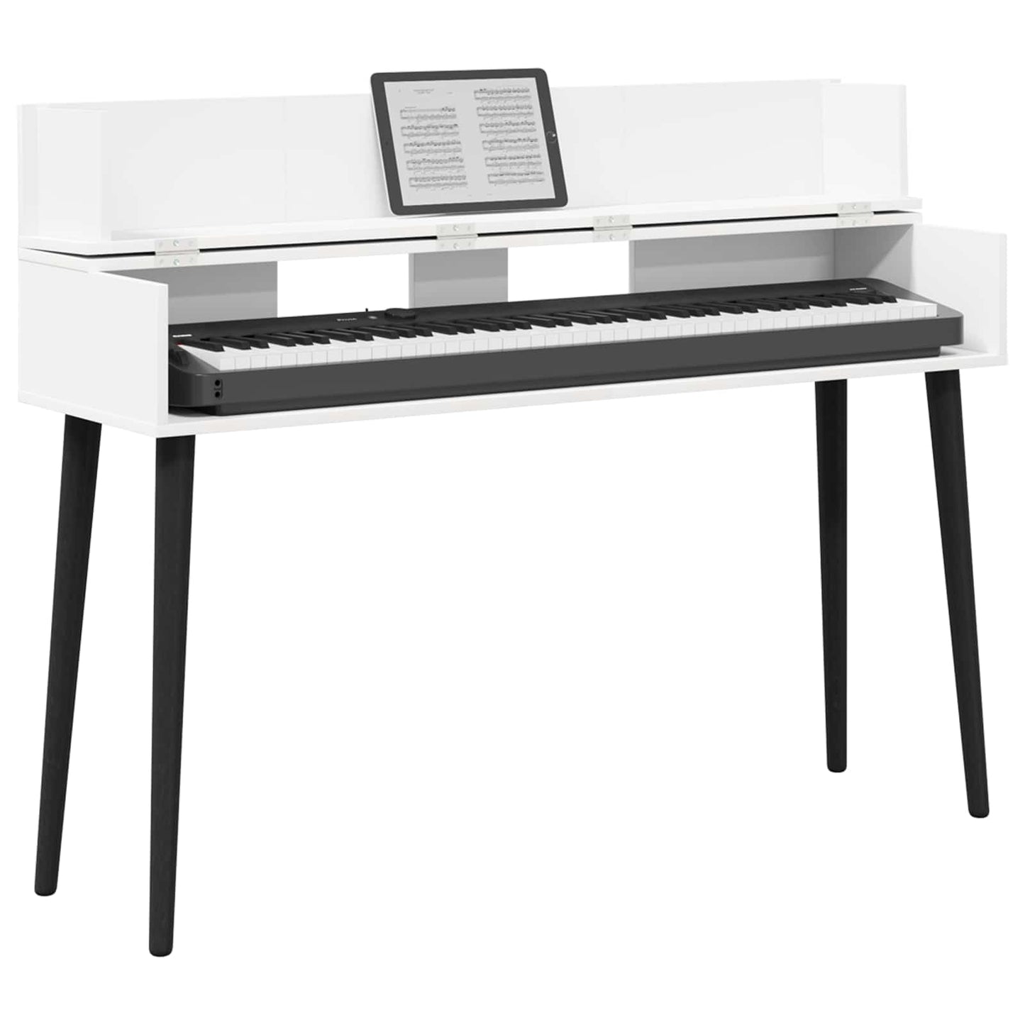 vidaXL Studio Desk White 110 x 40 x 19.5 cm Engineered Wood 3