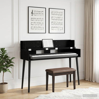vidaXL Studio Desk Black Oak 110 x 40 x 19.5 cm Engineered Wood 1