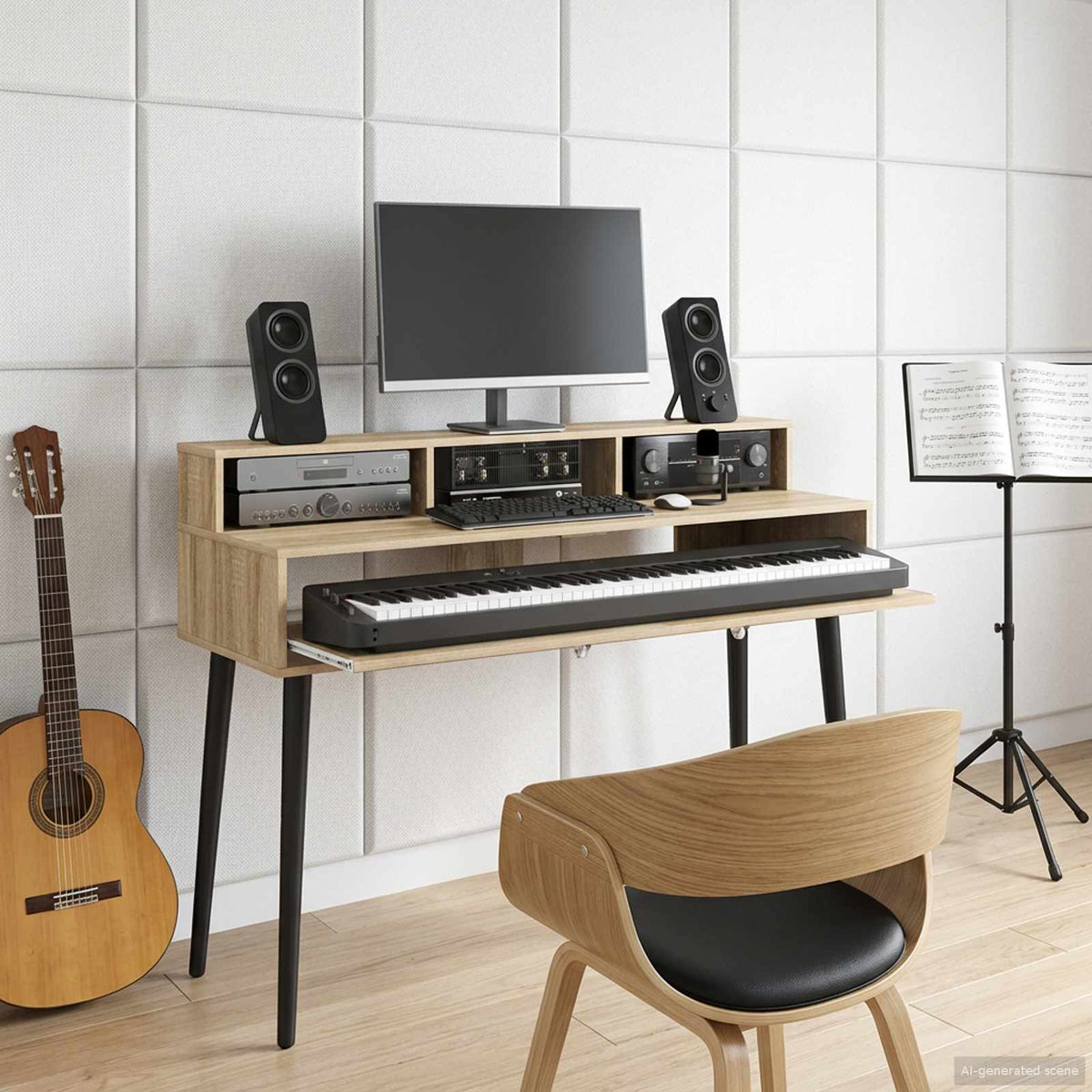 Studio Desk Engineered Wood 130 x 42.5 x 36 cm Sonoma oak