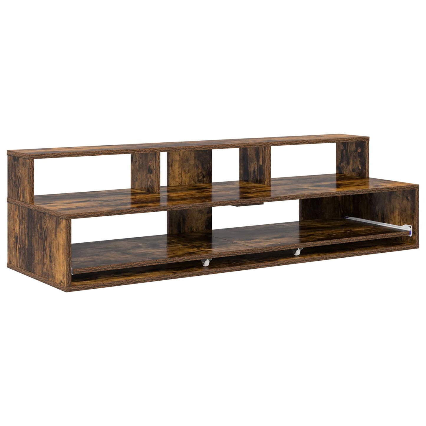 vidaXL Studio Desk Smoked Oak 130 x 42.5 x 36 cm Engineered Wood 2