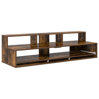 vidaXL Studio Desk Smoked Oak 130 x 42.5 x 36 cm Engineered Wood 2