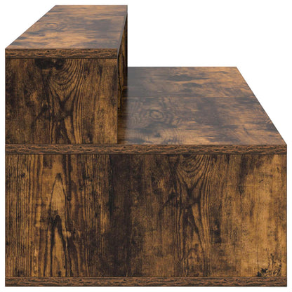 vidaXL Studio Desk Smoked Oak 130 x 42.5 x 36 cm Engineered Wood 6