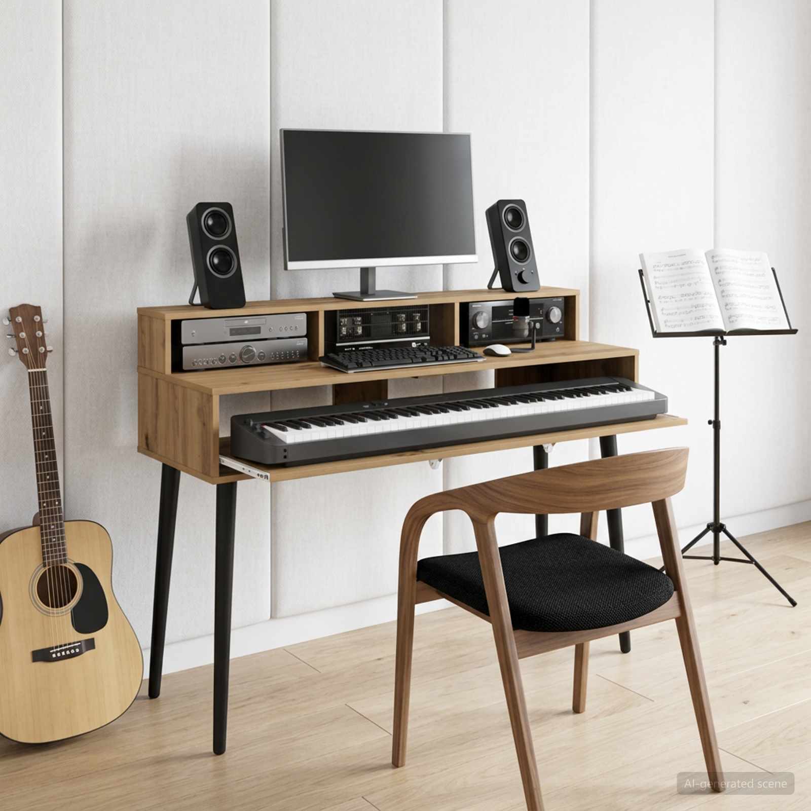 vidaXL Studio Desk Artisan Oak 110 x 42.5 x 36 cm Engineered Wood 1