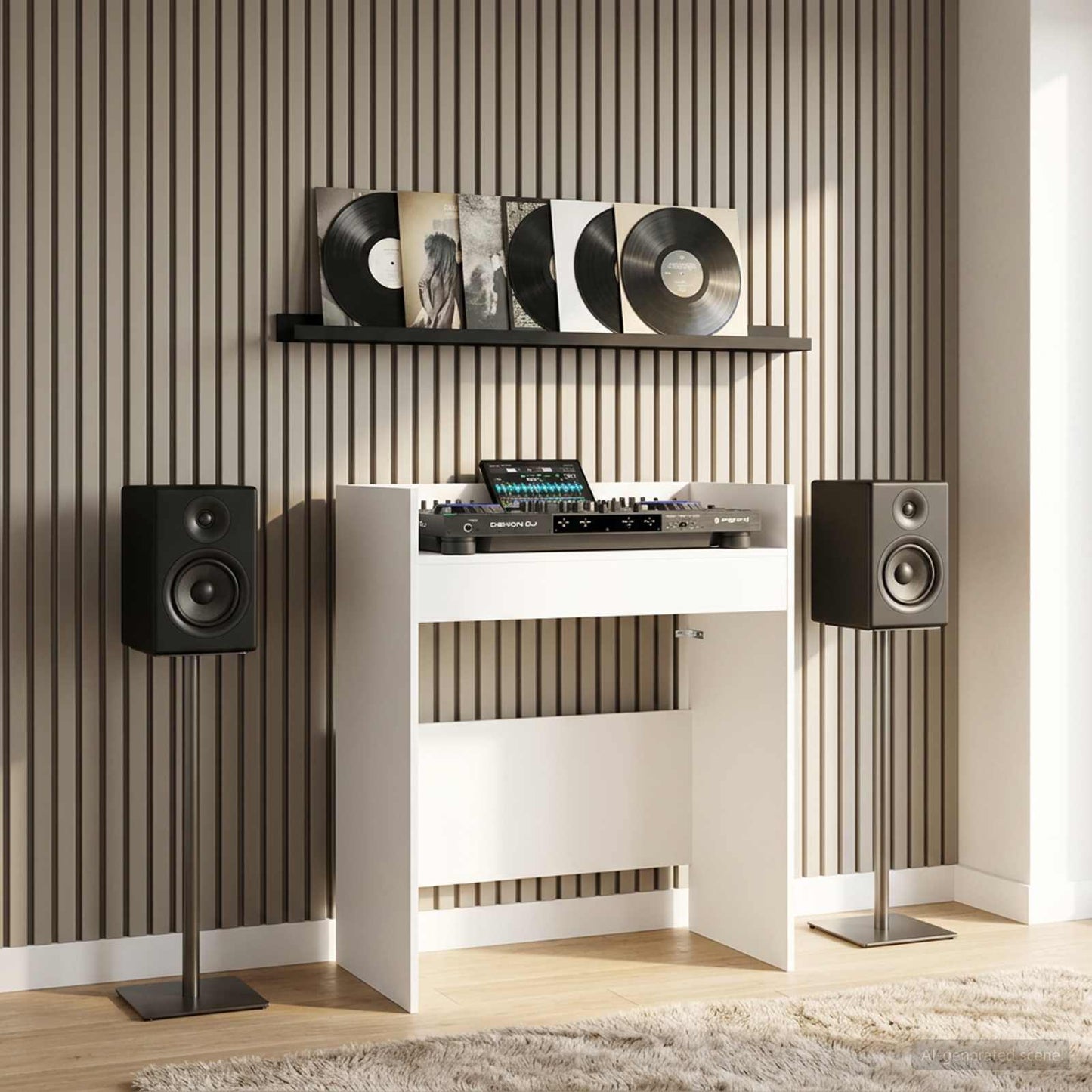 vidaXL DJ Table White 102 x 45 x 102 cm Engineered Wood 1