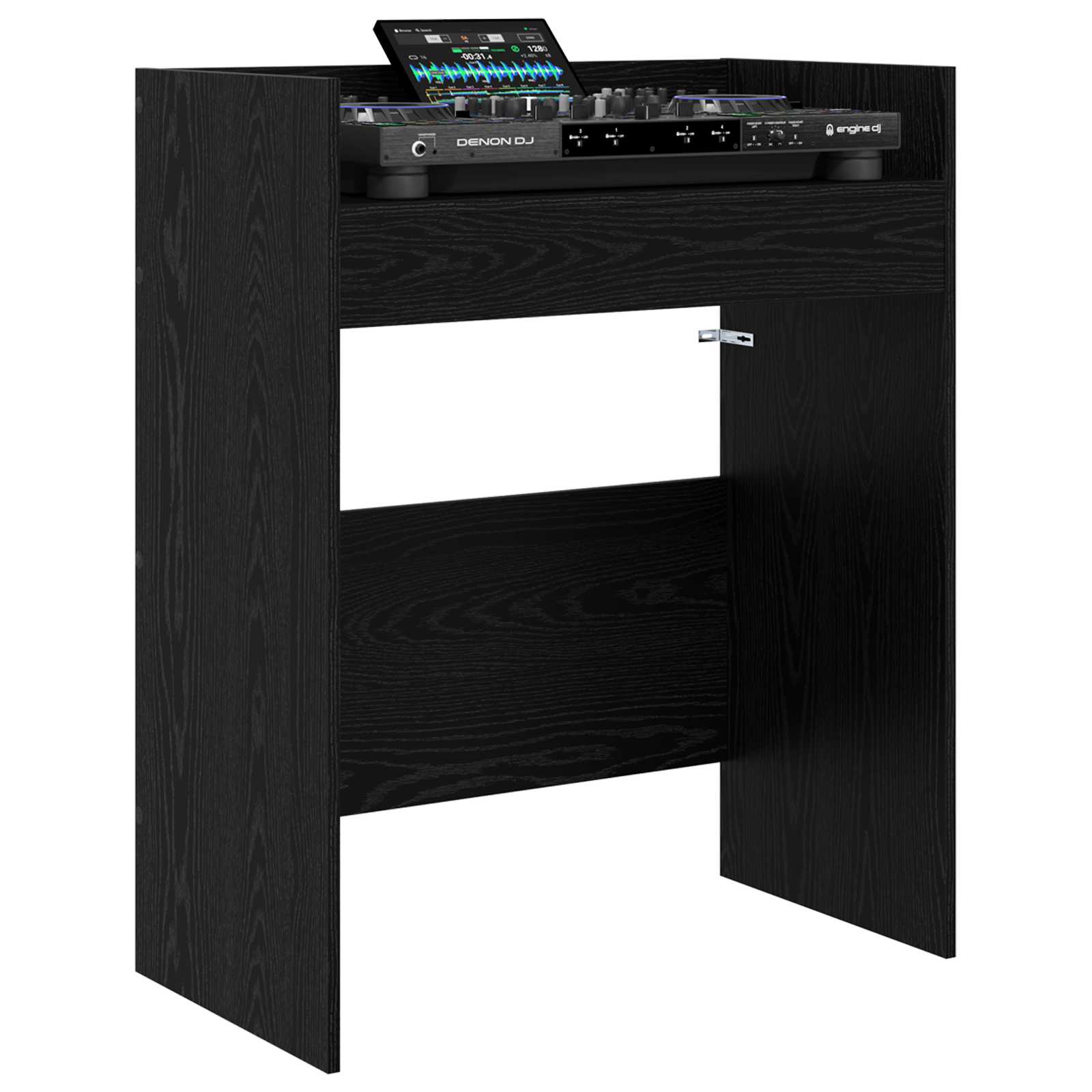 vidaXL DJ Table Black Oak 102 x 45 x 102 cm Engineered Wood 3