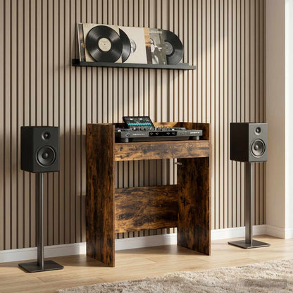 vidaXL DJ Table Smoked Oak 102 x 45 x 102 cm Engineered Wood 1