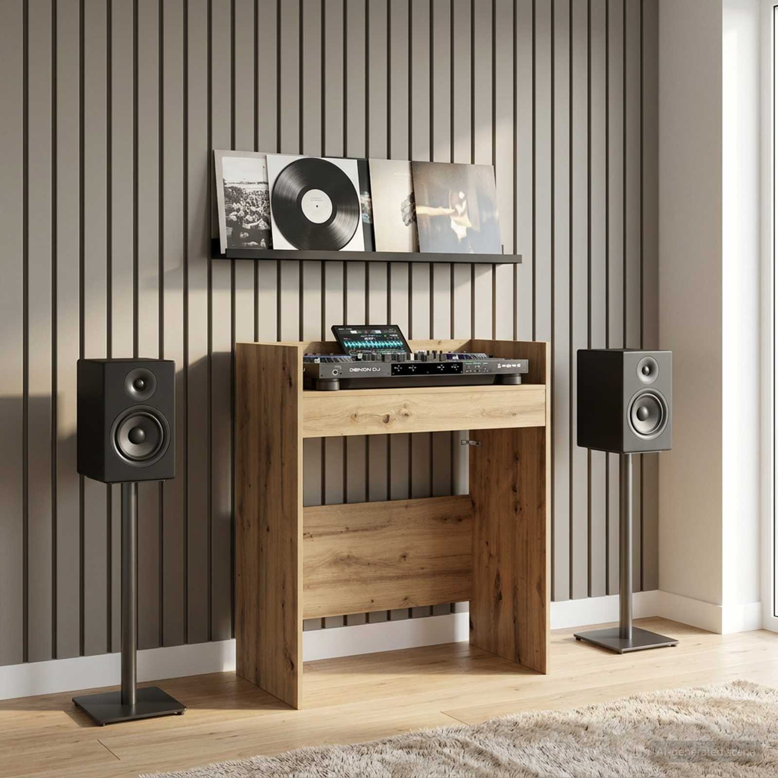 vidaXL DJ Table Artisan Oak 102 x 45 x 102 cm Engineered Wood 1