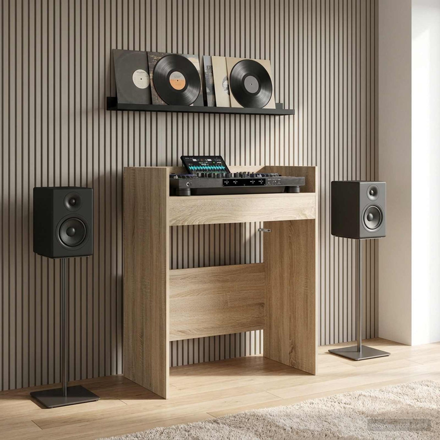 vidaXL DJ Table Sonoma Oak 82 x 45 x 102 cm Engineered Wood 1