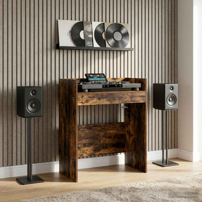 vidaXL DJ Table Smoked Oak 82 x 45 x 102 cm Engineered Wood 1
