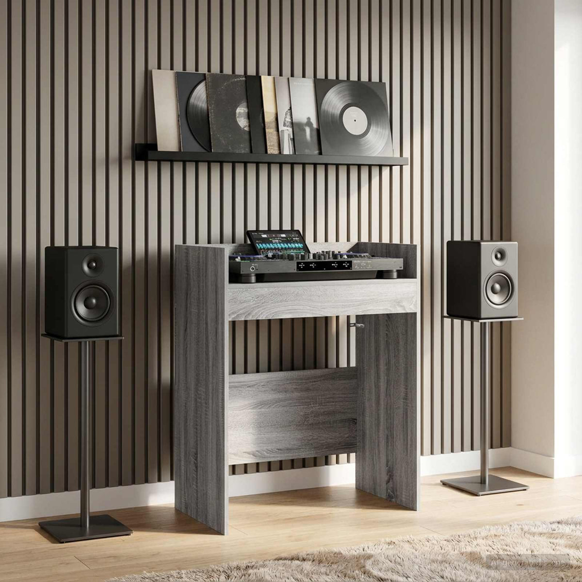 DJ Table Engineered Wood 82 x 45 x 102 cm Grey sonoma
