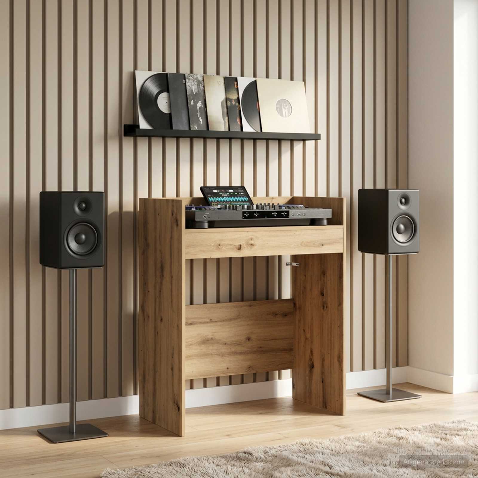 vidaXL DJ Table Artisan Oak 82 x 45 x 102 cm Engineered Wood 1
