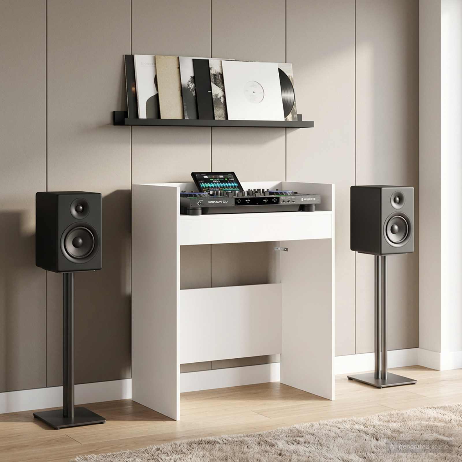vidaXL DJ Table White 62 x 45 x 102 cm Engineered Wood 1