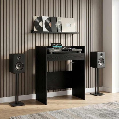 vidaXL DJ Table Black Oak 62 x 45 x 102 cm Engineered Wood 1