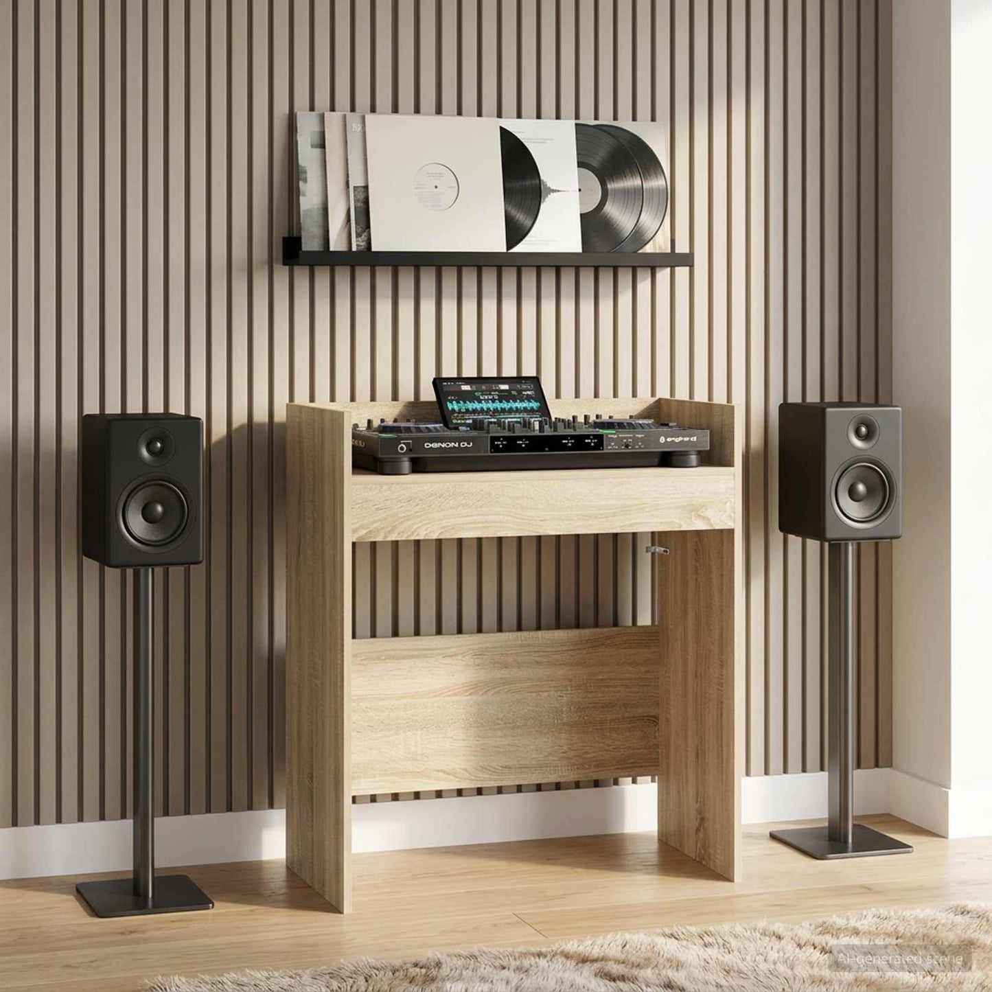 vidaXL DJ Table Sonoma Oak 62 x 45 x 102 cm Engineered Wood 1