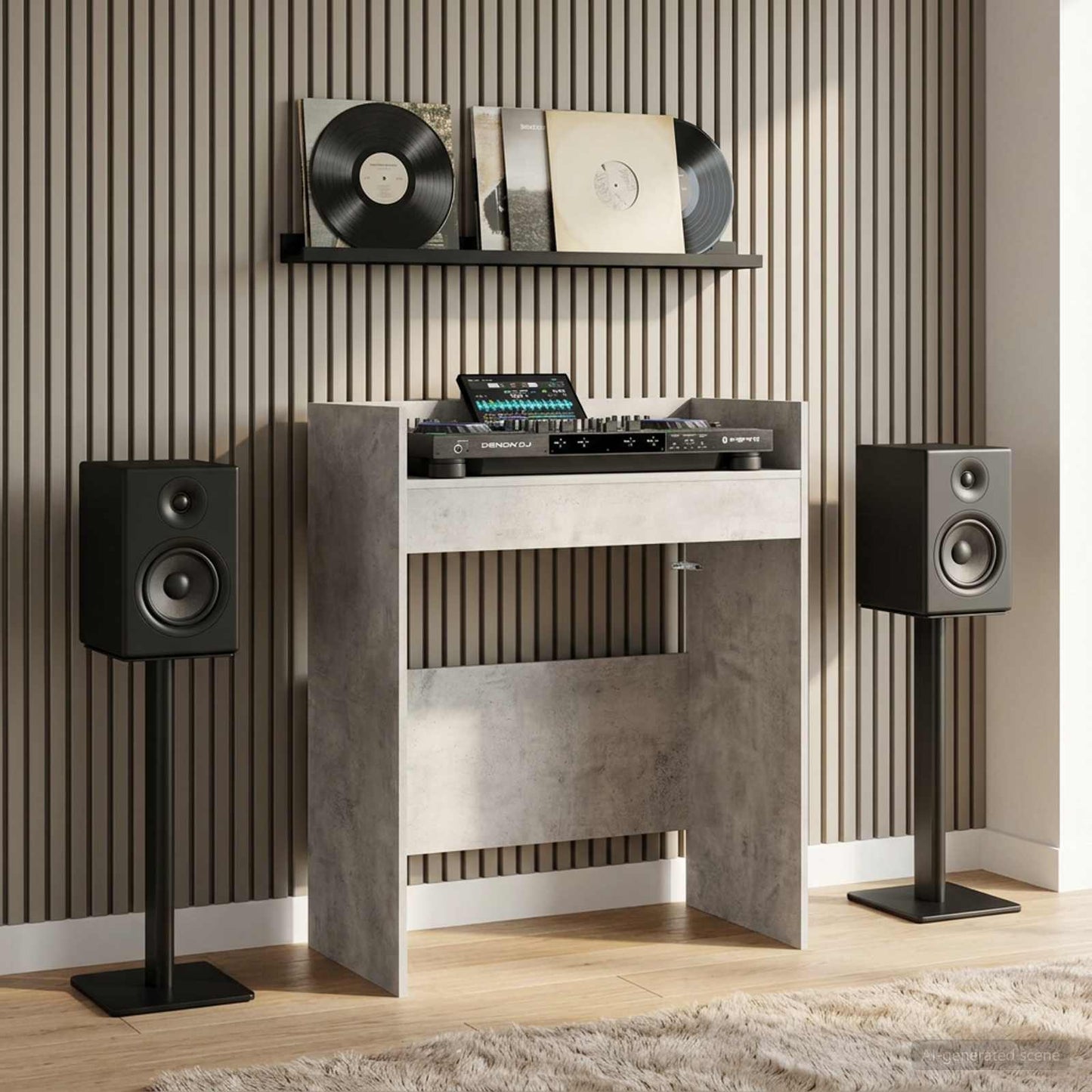 vidaXL DJ Table Concrete Grey 62 x 45 x 102 cm Engineered Wood 1