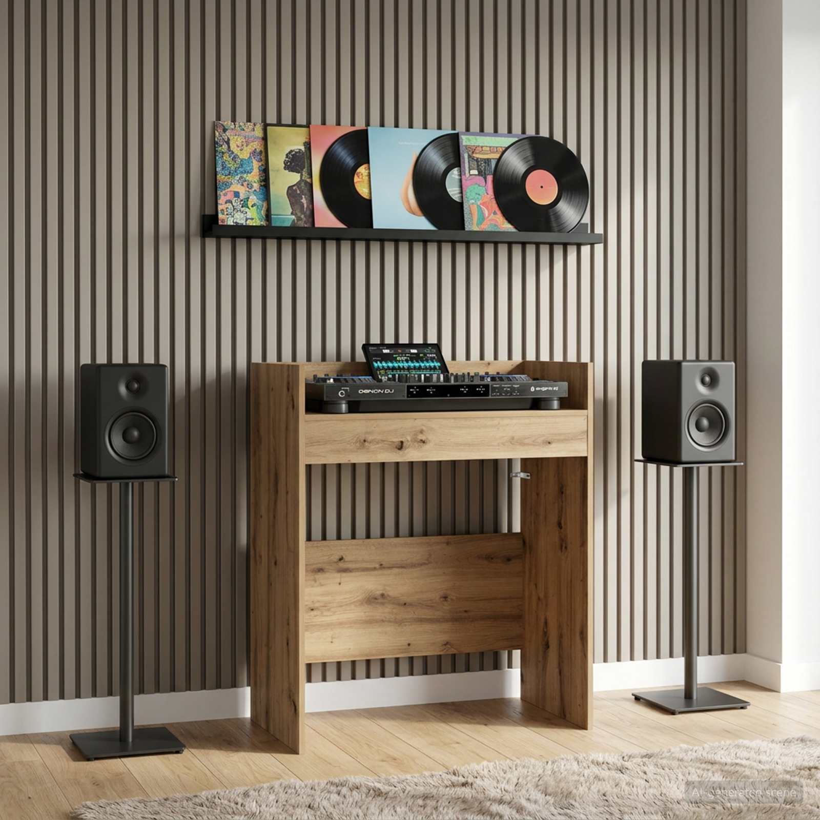 vidaXL DJ Table Artisan Oak 62 x 45 x 102 cm Engineered Wood 1