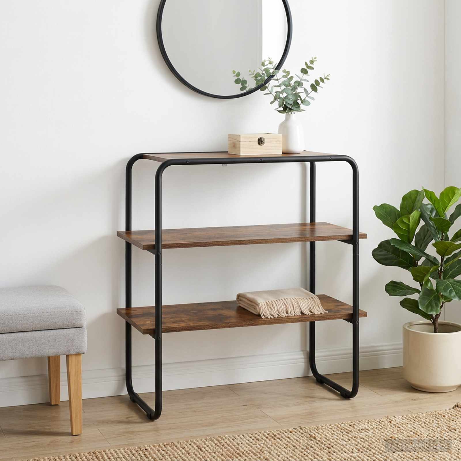 vidaXL Console Table Smoked Oak 80 x 41 x 75 cm Engineered Wood 1