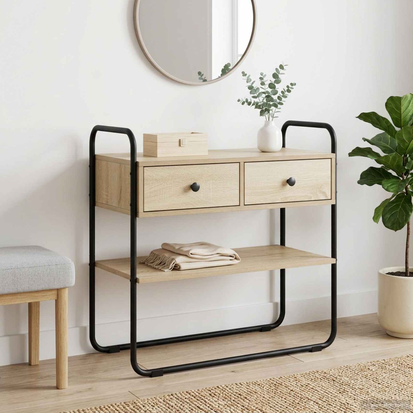 vidaXL Console Table Sonoma Oak 80 x 40 x 75 cm Engineered Wood 1