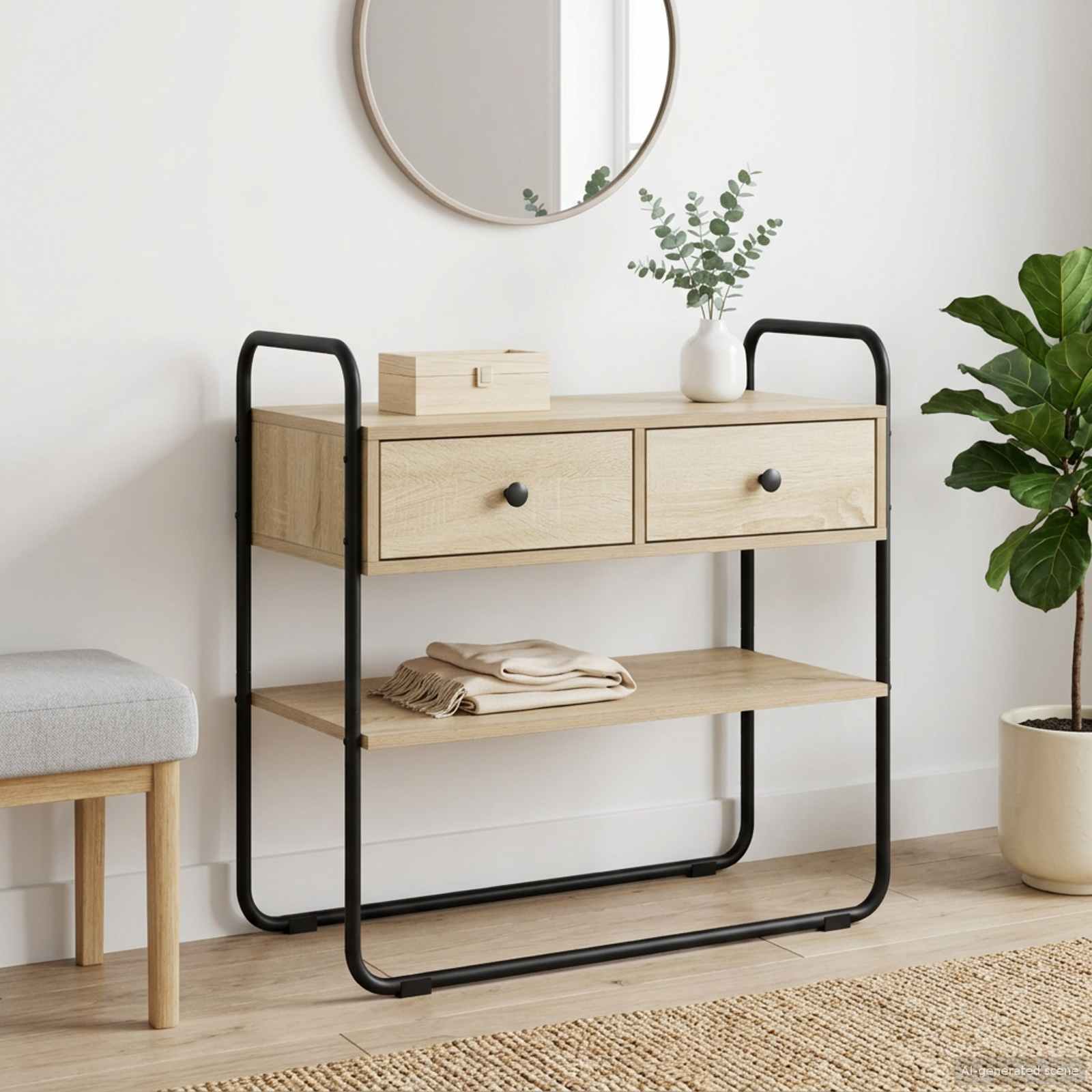 vidaXL Console Table Sonoma Oak 80 x 40 x 75 cm Engineered Wood 1