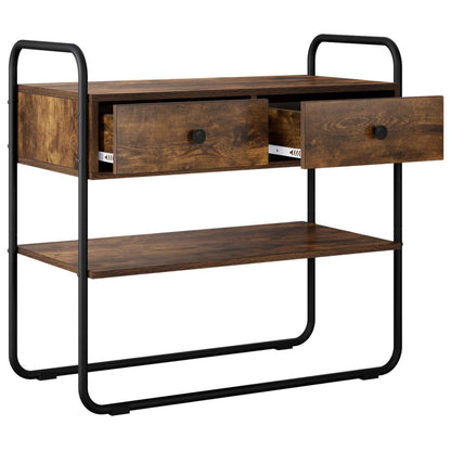 vidaXL Console Table Smoked Oak 80 x 40 x 75 cm Engineered Wood 4