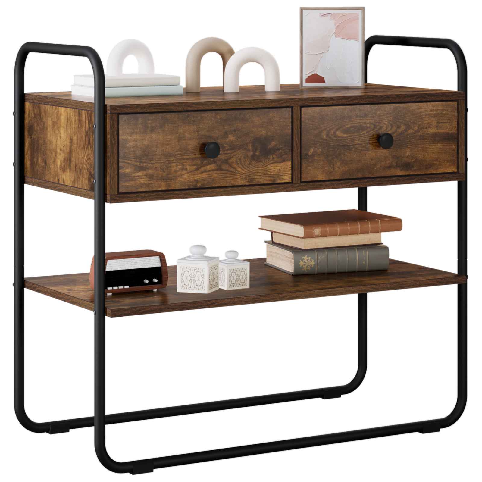 vidaXL Console Table Smoked Oak 80 x 40 x 75 cm Engineered Wood 3