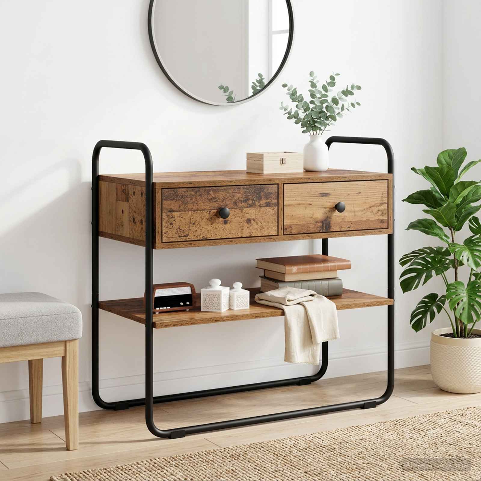 vidaXL Console Table Old Wood 80 x 40 x 75 cm Engineered Wood 1