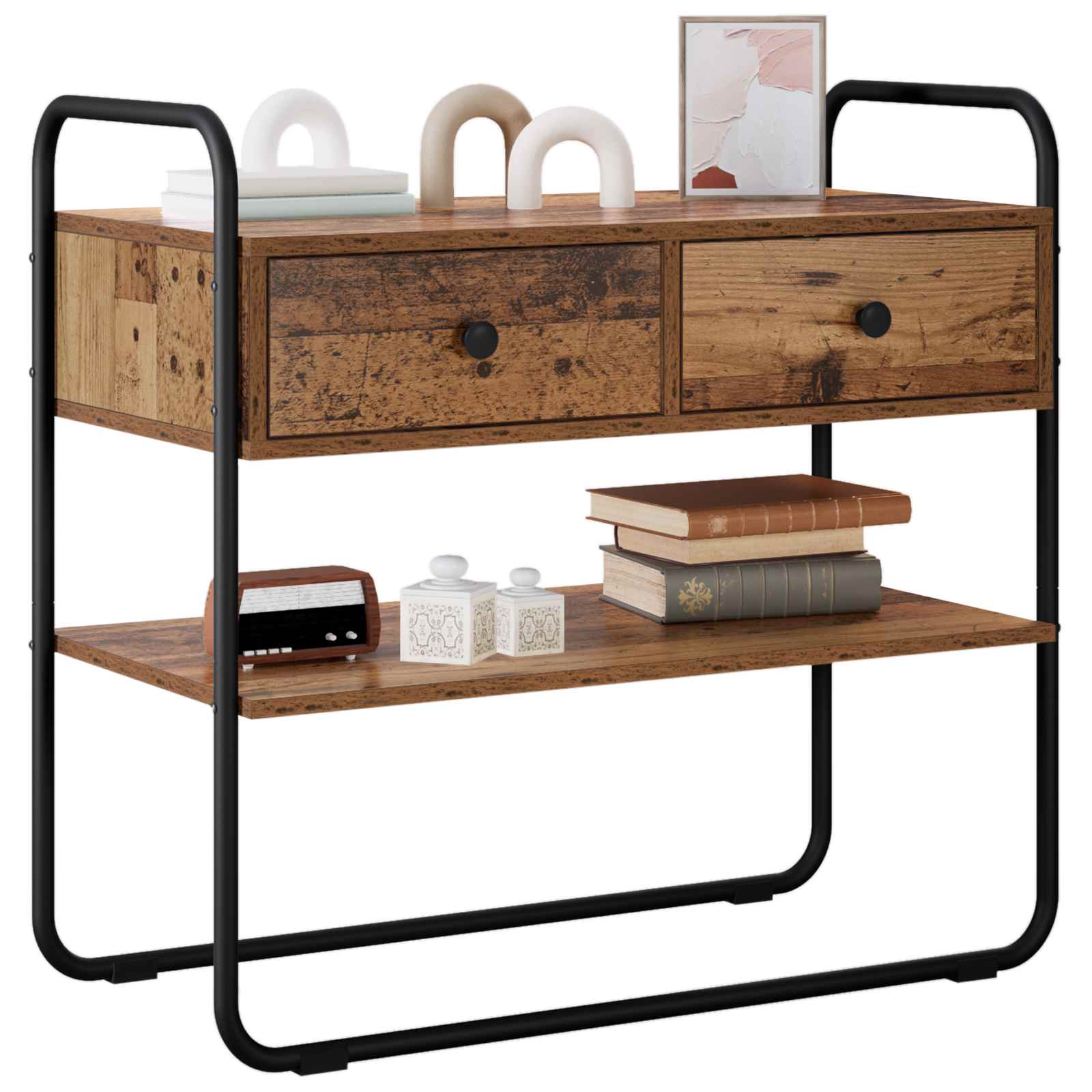 vidaXL Console Table Old Wood 80 x 40 x 75 cm Engineered Wood 3