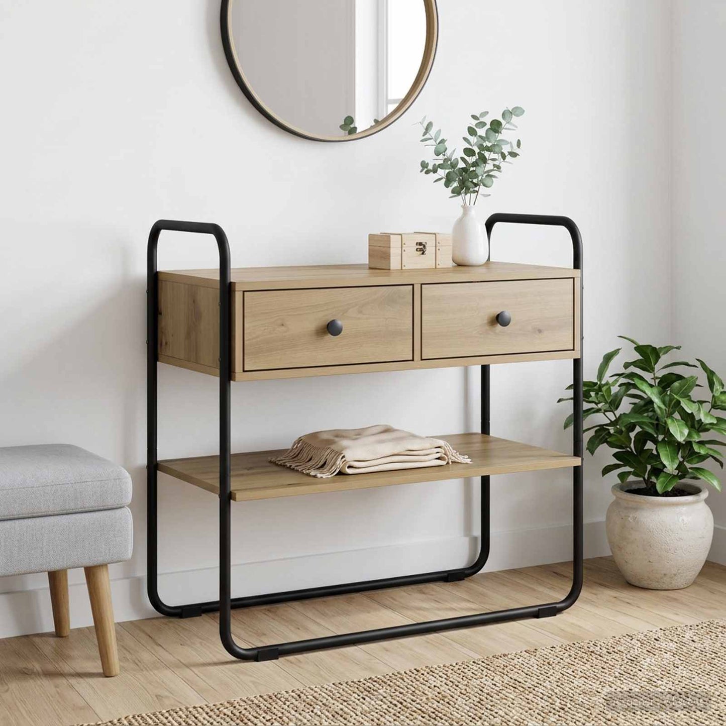 vidaXL Console Table Artisan Oak 80 x 40 x 75 cm Engineered Wood 1