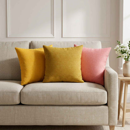 Throw Pillow HEERLEN Fabric 12 40 x 40 cm Light yellow