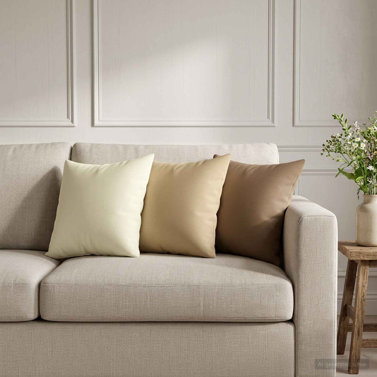 vidaXL Throw Pillow 12 pcs HEERLEN Cream 40 x 40 cm Polyester 1