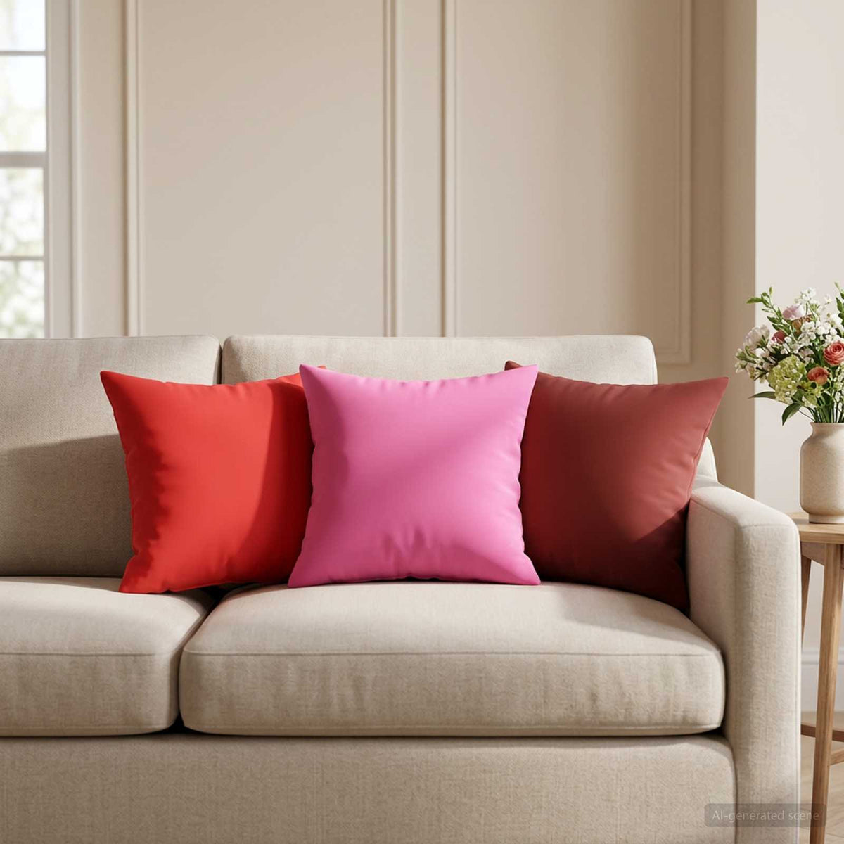 vidaXL Throw Pillow 12 pcs HEERLEN Wine Red 40 x 40 cm Polyester 1