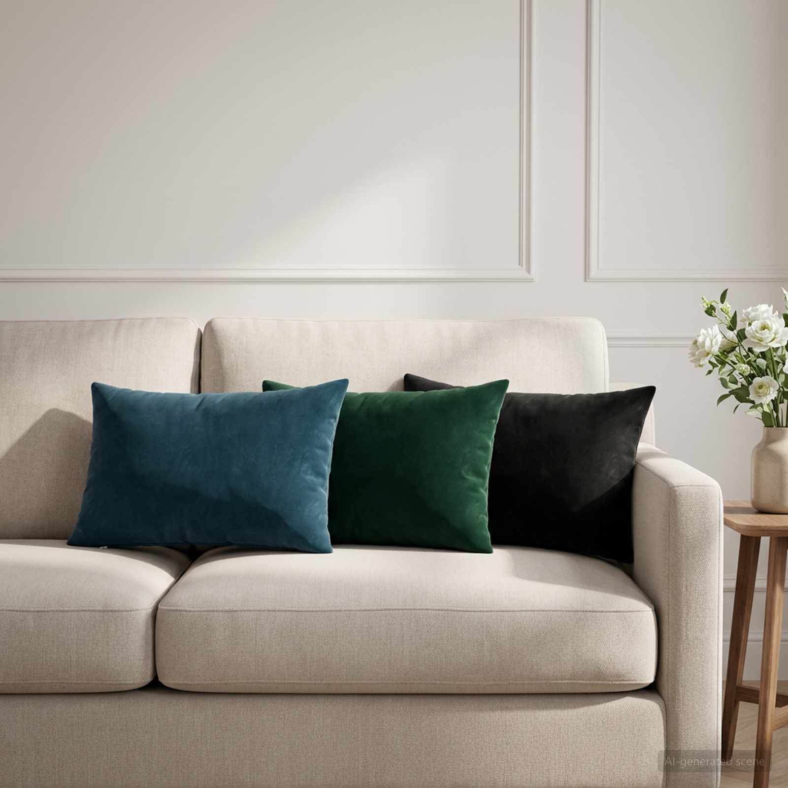 vidaXL Cushion with Pillow HEERLEN 6 pcs Blue Velvet 1