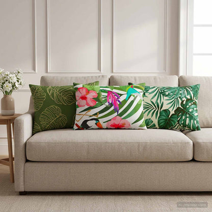 vidaXL Cushion with Pillow HEERLEN 6 pcs Leaf Pattern Polyester 1