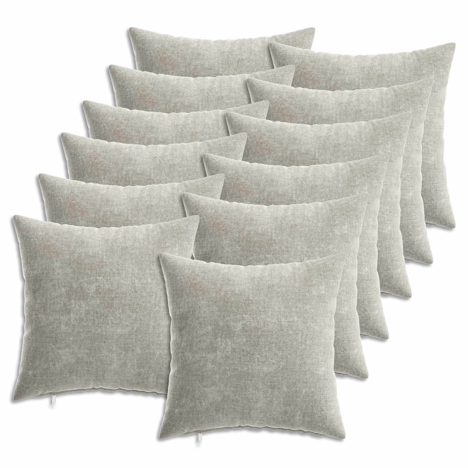 vidaXL Cushion Cover 12 pcs HEERLEN Light Grey 40 x 40 cm 2