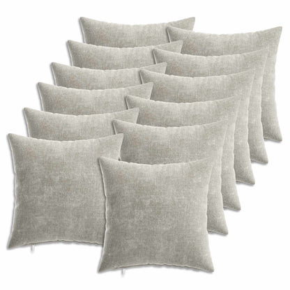 vidaXL Cushion Cover 12 pcs HEERLEN Light Grey 40 x 40 cm 2