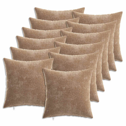 vidaXL Cushion Cover 12 pcs HEERLEN Brown 40 x 40 cm Chenille Fabric 2