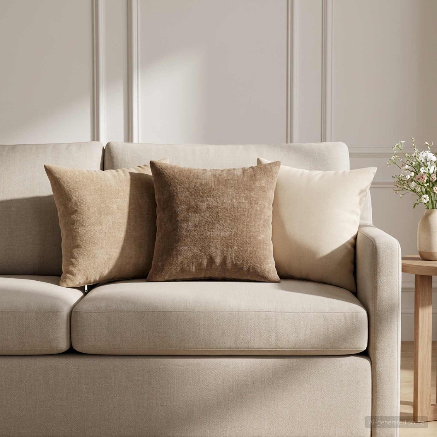 vidaXL Cushion Cover 12 pcs HEERLEN Brown 40 x 40 cm Chenille Fabric 1